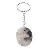 Keyring - Worry stone rainbow moonstone