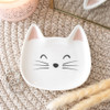 Trinket Dish - White Cat face