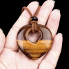 Crystal Pendant - Open Heart tiger eye