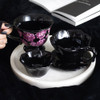 Tea Cup and Saucer - Black Rose Tea Cup and Saucer - Black Rose