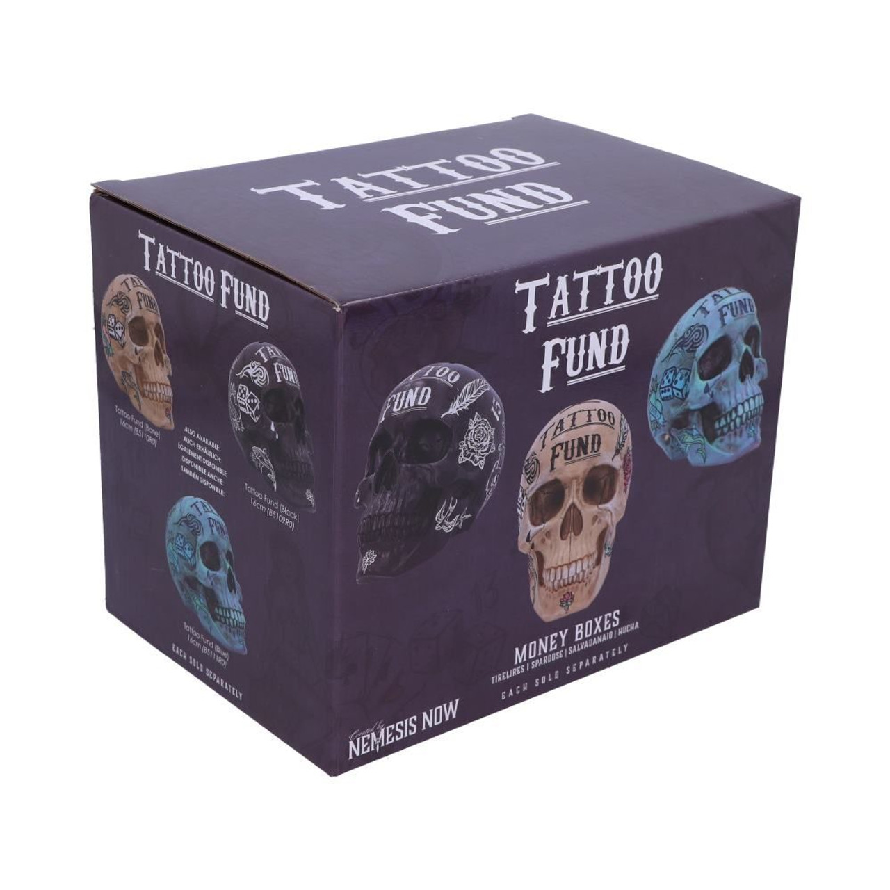 Tattoo Fund Skull Blue Money Box B5111R0 - Giftware from Hillier Jewellers  UK