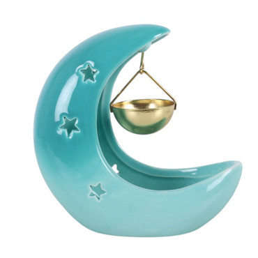 Oil Burner - Blue Crescent Moon