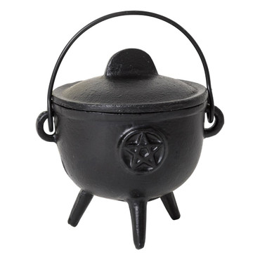 Medium Pentagram Iron Cauldron