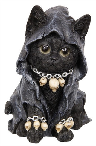 Goth Witch Cat Statue