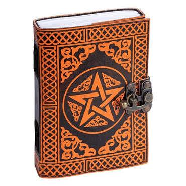 Leather Journal – Orange Pentacle