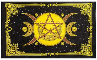 Yellow Magickal Moon Tapestry