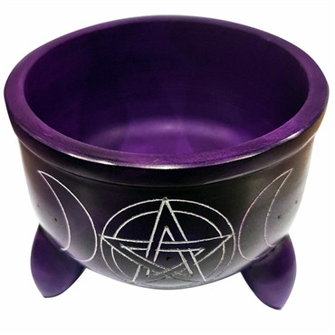 Soapstone Cauldron with Triple Moon