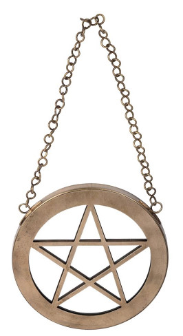 Pentagram Wall Mirror - brass
