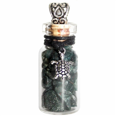 Witch Bottle Pendant with Moss Agate
