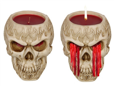 Bleeding Skull Candle