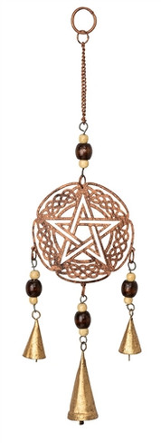 Celtic Pentagram Bells Hanging - small