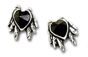 Black Heart Studs (pair)