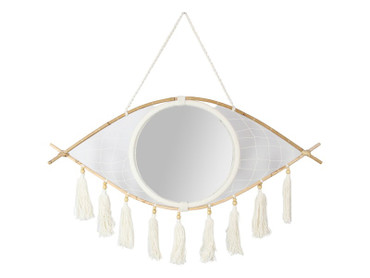 Macrame Mirror with Evil Eye Protector