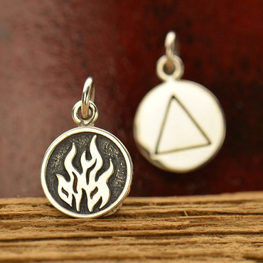 Fire Element small sterling silver charm