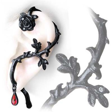 Black Rose of Passion (single ear stud )