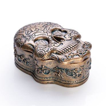 Trinket Box Gold Candyskull