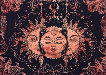 Triple Sun Tapestry - Orange