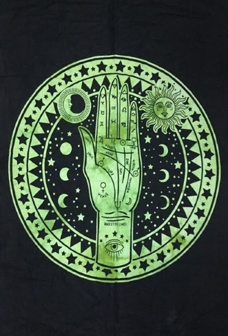 Psychic Hand Tapestry - Green