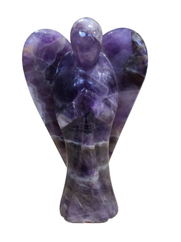 Carved Crystal Angels 13cm - amethyst