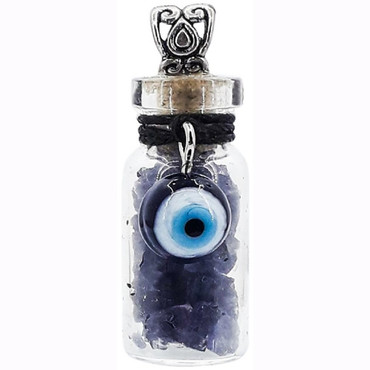 Witch Bottle - Sapphire + Evil Eye