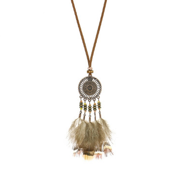 Dreamcatcher Necklace - bronze mandala