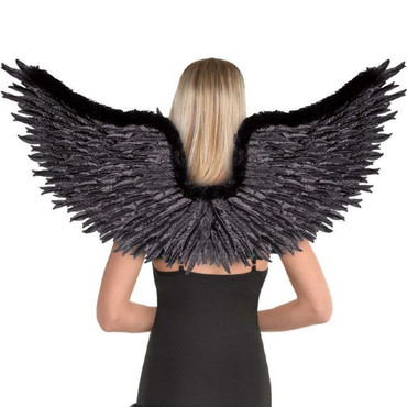 Wings Up Black Faux Feather