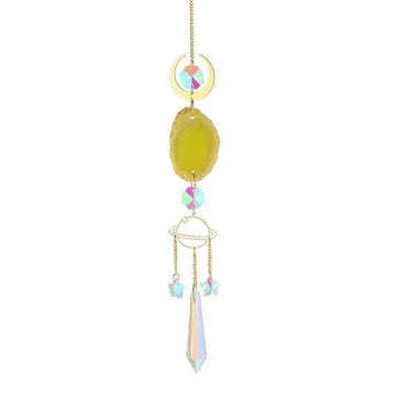 Suncatcher with Moon, Planet and Yellow Agate