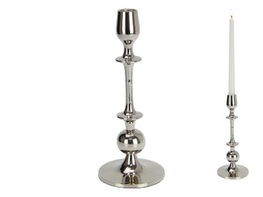 Tall Silver Candleholder - 2 heights
