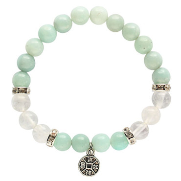 Crystal Charm Bracelet - Lucky Coin