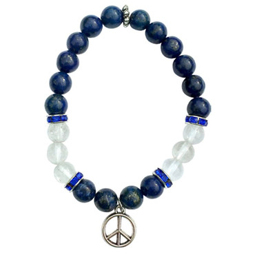 Crystal Charm Bracelet - Peace Sign