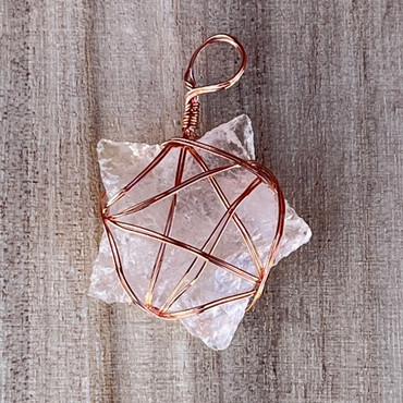 Copper Wire pendant - Crystal Star