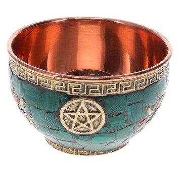 Copper Offering Bowl - Pentagram Mosaic