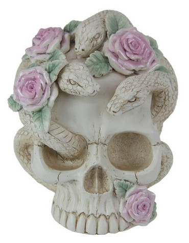 Skull with White Snakes figure