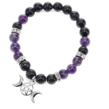 Crystal Charm Bracelet - Triple Moon