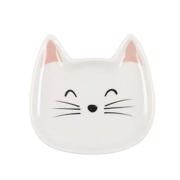 Trinket Dish - White Cat face