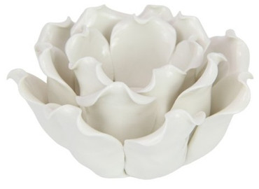 Tealight Holder - White Flower
