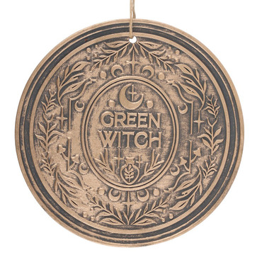 Hanging Plaque - Green Witch