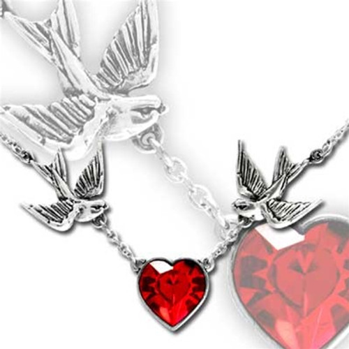 Swallow Heart Necklace