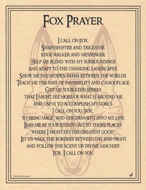 Fox Prayer parchment poster