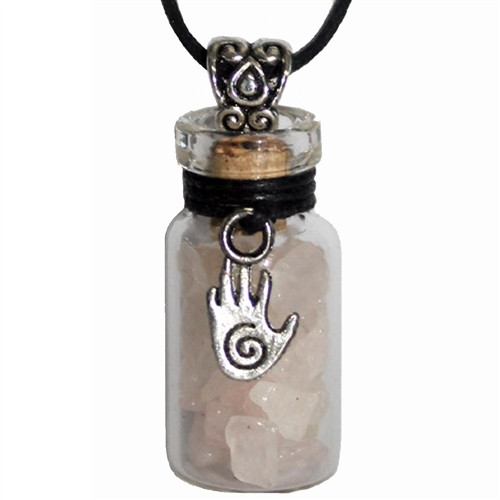 Witch Bottle  - Rose Quartz + Healing Hand
