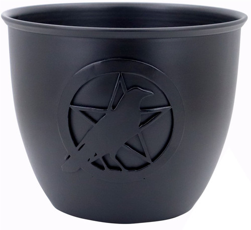 cast iron smudge bowl crow pentagram