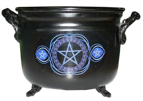 Metal Cauldron with pentagram decal