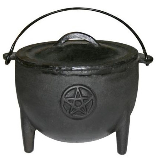 Medium Cast Iron Pentacle Cauldron
