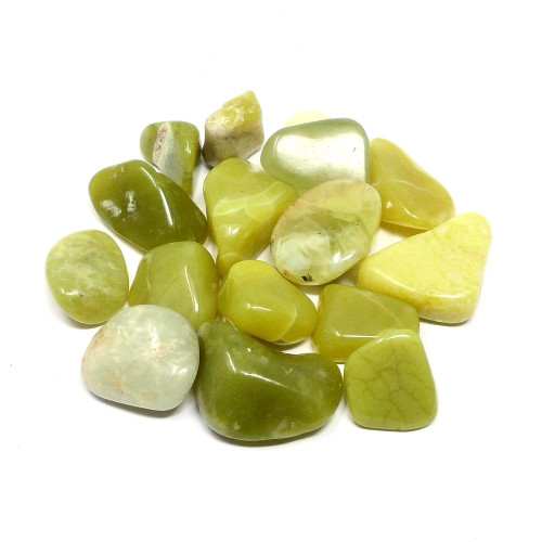 Yellow Serpentine tumbled stones