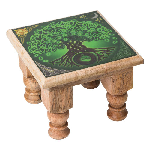 Carved Altar table - tree print