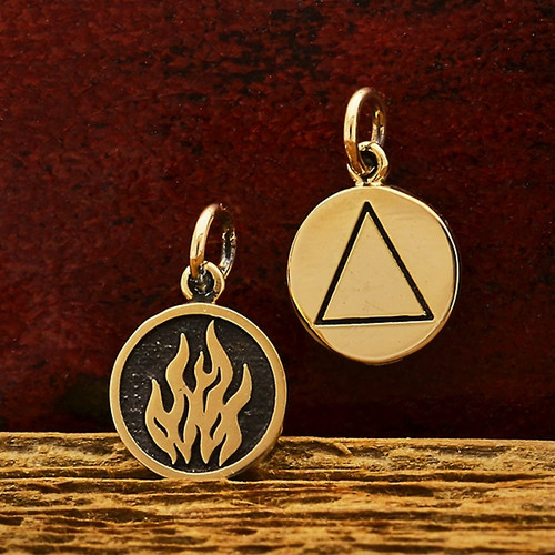 Fire Element small bronze charm