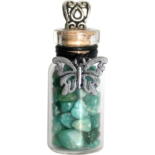 Witch Bottle - Amazonite + Butterfly