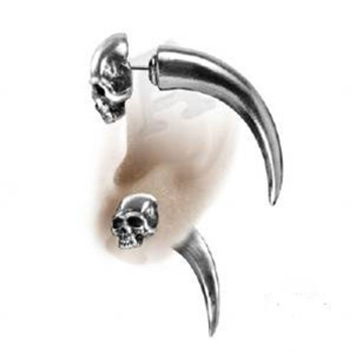 Alchemy Tomb Skull faux Stretcher Earring