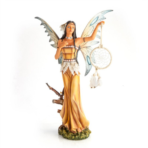 Fairy and Owl with Dreamcatcher Figure