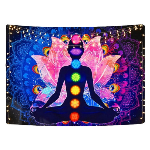 Peach Skin Tapestry - Chakra Buddha